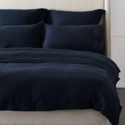 Antwerp Linen Quilt Cover - Ink