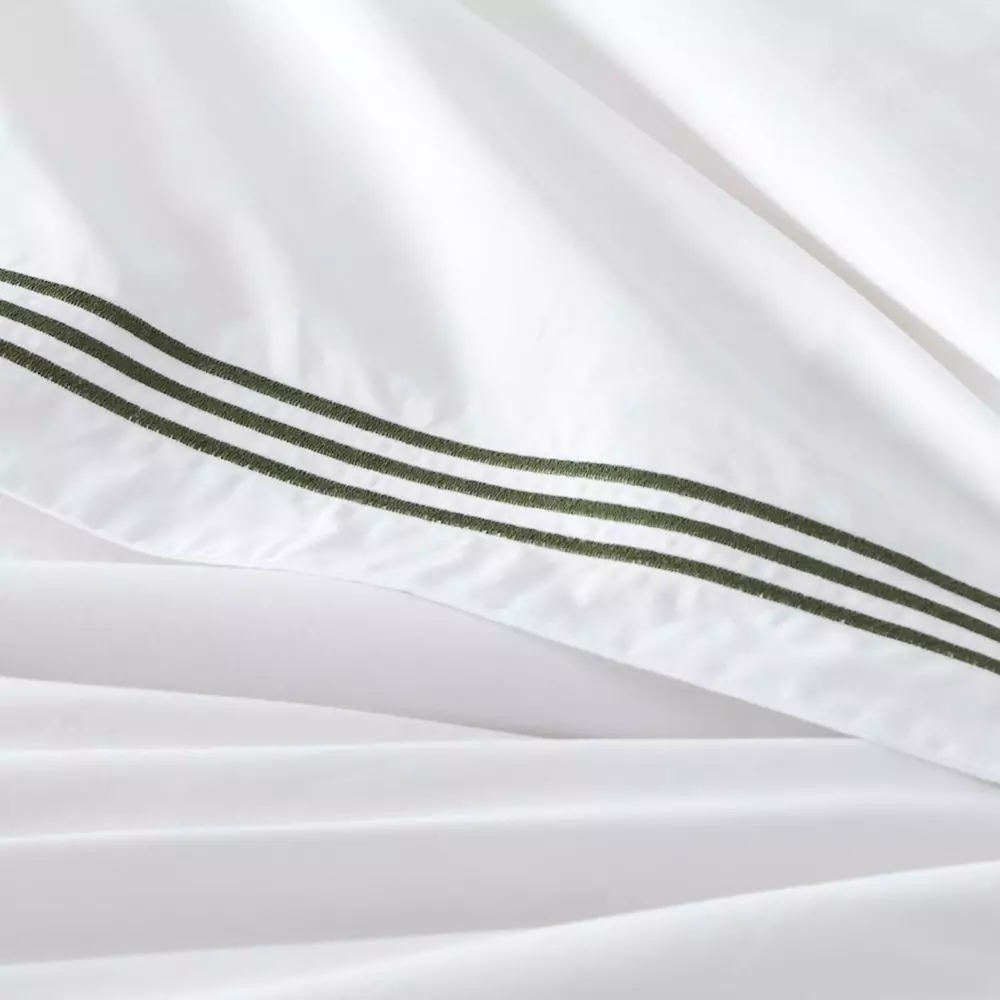 Chateau Quilt Cover - White & Forest 3 Chateau Quilt Cover - White & Forest - Image 3